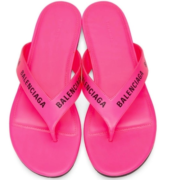 Balenciaga Neon Pink Women's Sandals thong size 39 - Picture 2 of 12